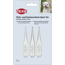 Pilieni pret blusām, ērcēm suņiem : Trixie Spot On flea and tick protection for small dogs, 3×1.5ml