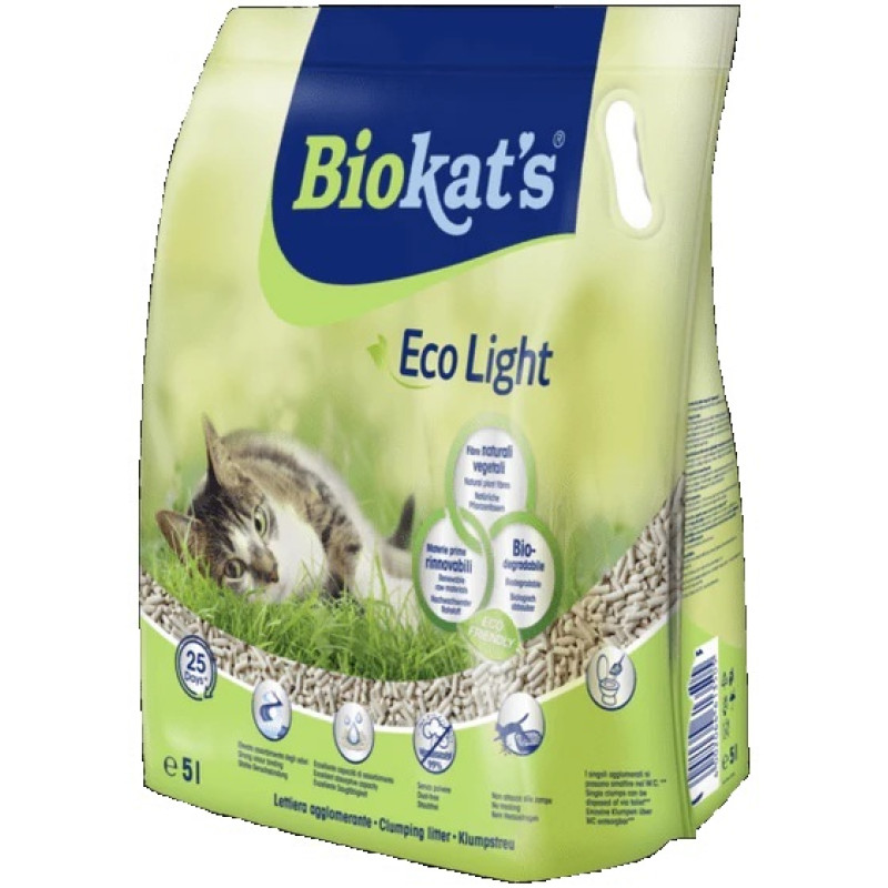 Ekoloģiskie pakaiši kaķu tualetēm : Gimborn Biokats ECO Light 5L