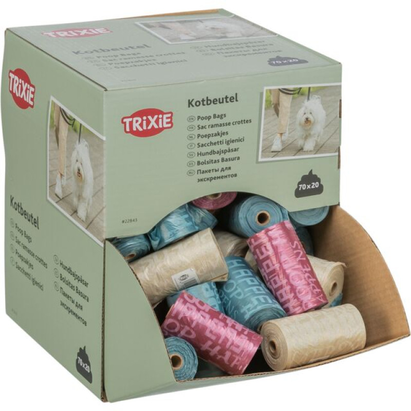 Maisiņi : Trixie Dog Pick Up display for dog dirt bags, M, 70 rolls of 20 pcs, sorted (70 gab)