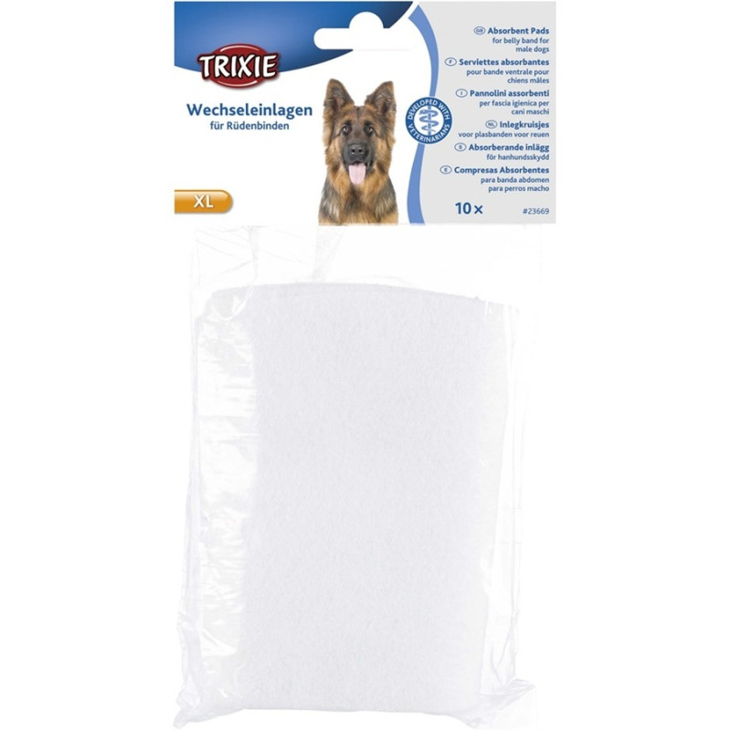 Ieliktnīši : Trixie Pads for belly band for male dogs, XL, 10 gab.