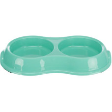 Bļoda dzīvniekiem, plastmasa : Trixie Double bowl, light, weight version, 2 × 0.2 l/ø 11 cm