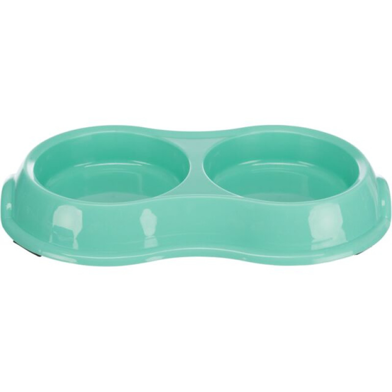 Bļoda dzīvniekiem, plastmasa : Trixie Double bowl, light, weight version, 2 × 0.2 l/ø 11 cm
