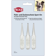 Pilieni pret blusām, ērcēm suņiem : Trixie Spot On flea and tick protection for large dogs, 3×5ml