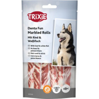 Gardums suņiem : Trixie Denta Fun Marbled Beef Chewing Rolls, 12 cm, 6gab/70 g