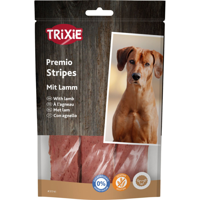 Gardums suņiem : Trixie Premio Lamb Stripes, 100g