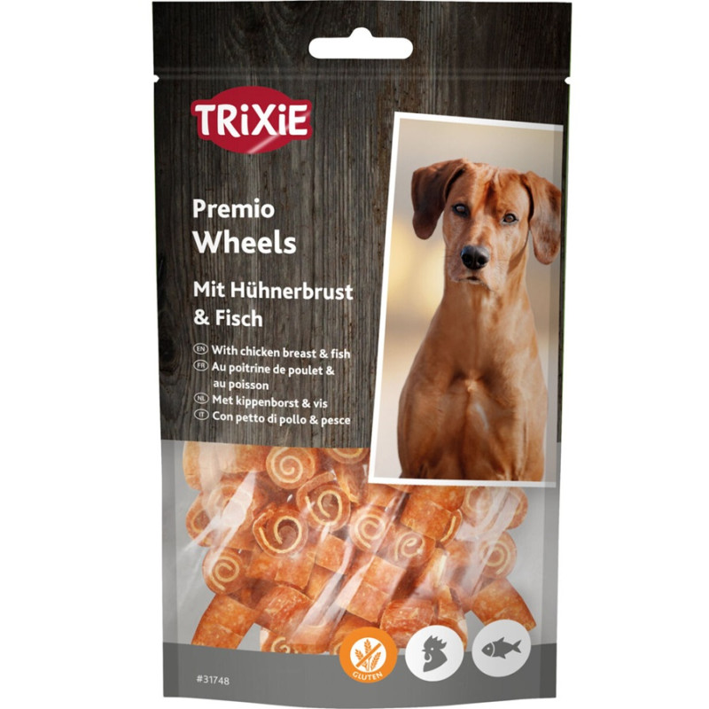 Gardums suņiem : Trixie Premio Fish Chicken Wheels 75 g