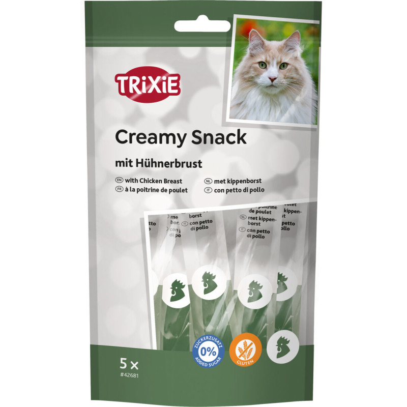 Gardumi kaķiem : Trixie Creamy Snack with chicken, 5×14g