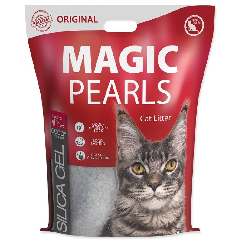 Silikona smiltis kaķu tualetei : MAGIC PEARLS Original 16 L