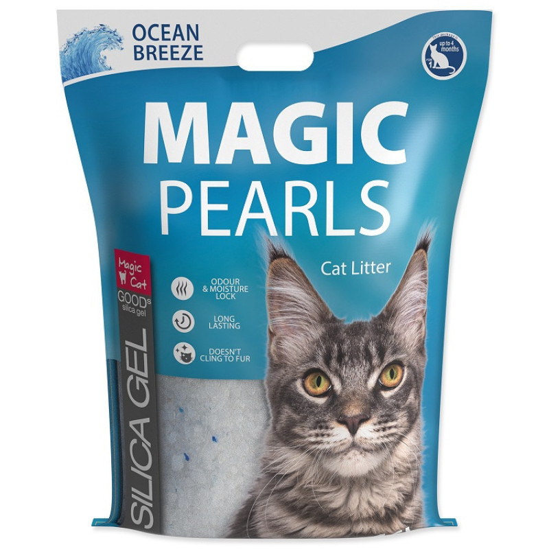 Silikona smiltis kaķu tualetei : MAGIC PEARLS Ocean Breeze 16L