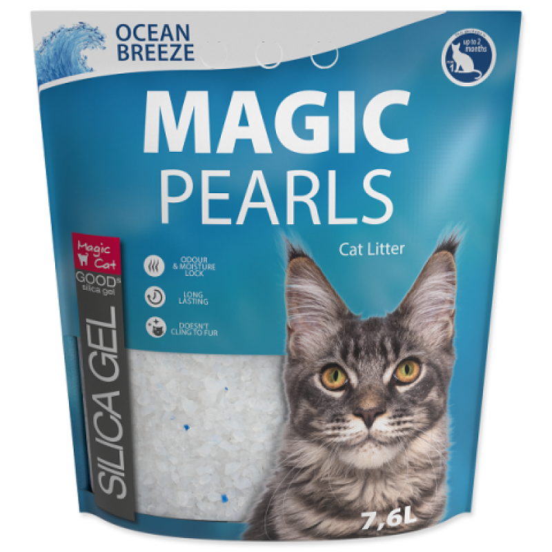 Silikona smiltis kaķu tualetei : MAGIC PEARLS Ocean Breeze 7.6 L