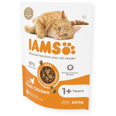 Sausā barība kaķiem : IAMS CAT ADULT CHICKEN 800gr