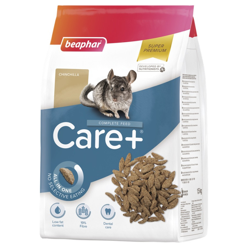Barība šinšillām - Beaphar Care+ Chinchilla, 1.5 kg