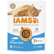 Sausā barība ar okeāna zivi kaķiem - IAMS CAT SENIOR OCEAN FISH 800gr