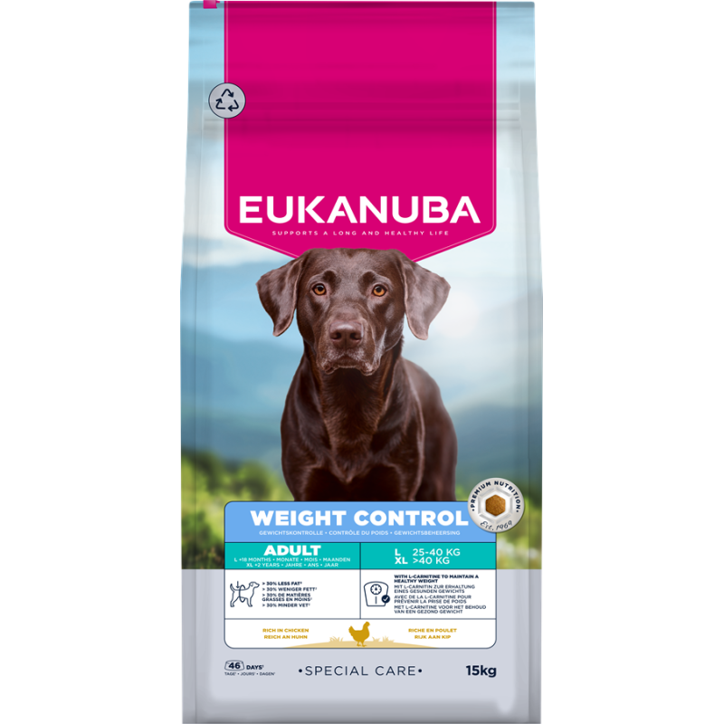 Сухой корм для собак - Eukanuba Adult, Large, Weight Control, Chicken, 15KG