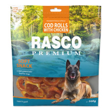 Gardums suņiem - Rasco Premium Snack cod rolls coated with chicken meat 500g