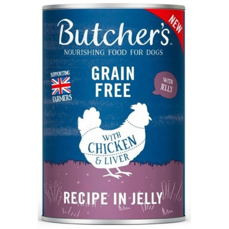 Konservi suņiem : Butchers DOG Original Recipe with chicken in Jelly 400g