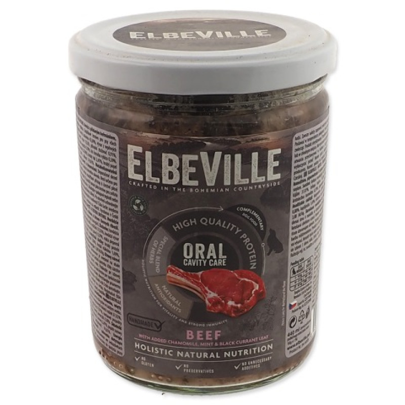Konservi suņiem – ElbeVille Oral Cavity Care, Beef with Chamomile, Mint and Black Currant