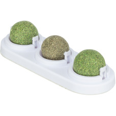Gardumi kaķiem - Trixie Matatabi play balls with holder, catnip, ø 5 cm