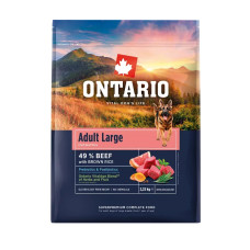 Barība suņiem – Ontario Adult Large, Beef and Brown Rice, 2,25 kg