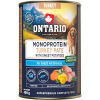 Konservi suņiem - Ontario Adult canned food, monoprotein turkey pāté with sweet potatoes