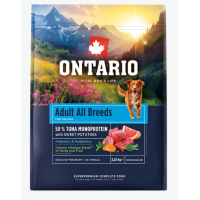 Barība suņiem – Ontario Adult All Breeds, Monoprotein, Tuna and Sweet Potatoes 2,25 kg