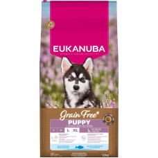 Sausa barība kucēniem - Eukanuba Puppy and Junior, Large, Grain Free, ocean fish 12 kg