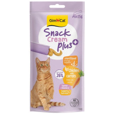 Gardumi kaķiem — GimCat SNACK CREAM + CHICKEN & CARROT (STERILISED) 6 X 15 G