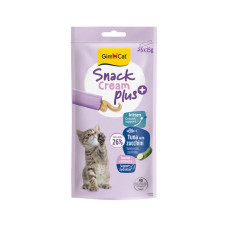 Gardumi kaķiem - GimCat SNACK CREAM plus+ Kitten TUNA & ZUCCHINI  6 X 15 G