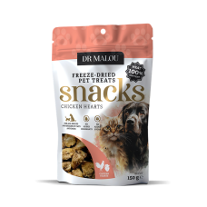 Лакомства для собак и кошек - DR Malou, Freeze-dried hearts for dogs and cats 100% chicken