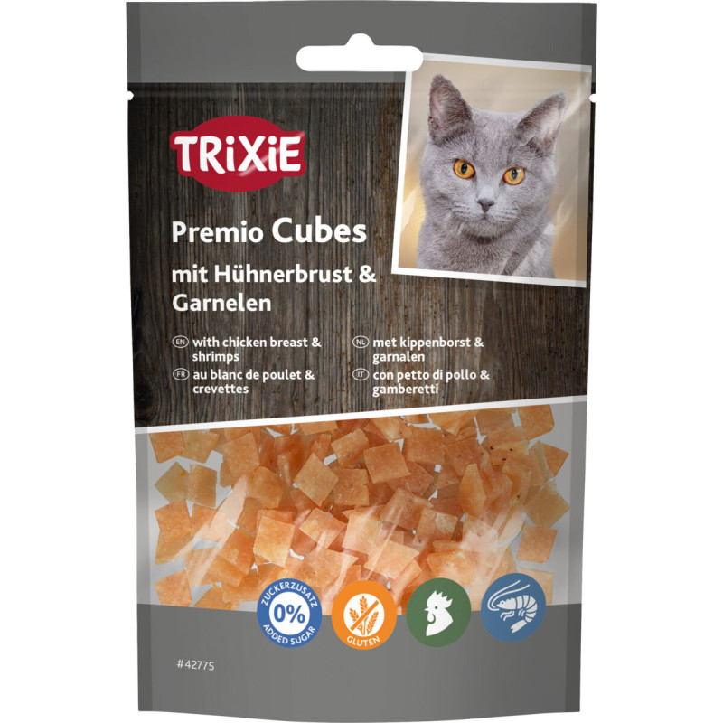 Gardumi kaķiem - Trixie Premio Cubes with Chicken Breast & Shrimp, 50 g