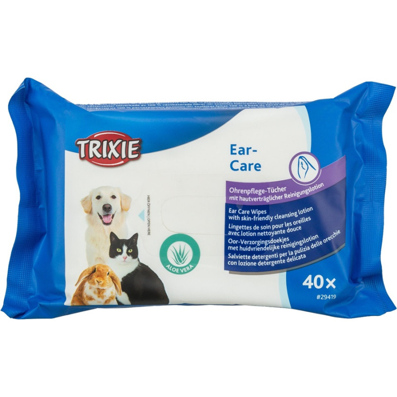 Mitrās salvetes  ausim - Trixie Ear care wipes, 40 gab