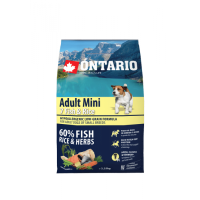 Sausa barība suņiem - Ontario Dog Adult Mini Fish and Rice, 2.25kg