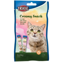 Gardumi kaķiem : Trixie Creamy Snack with chicken, 5×14g