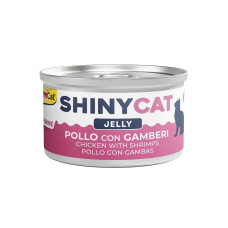 Konservēta barība kaķiem  - Gimborn SHINYCAT JELLY CHICKEN WITH SHRIMPS 70g
