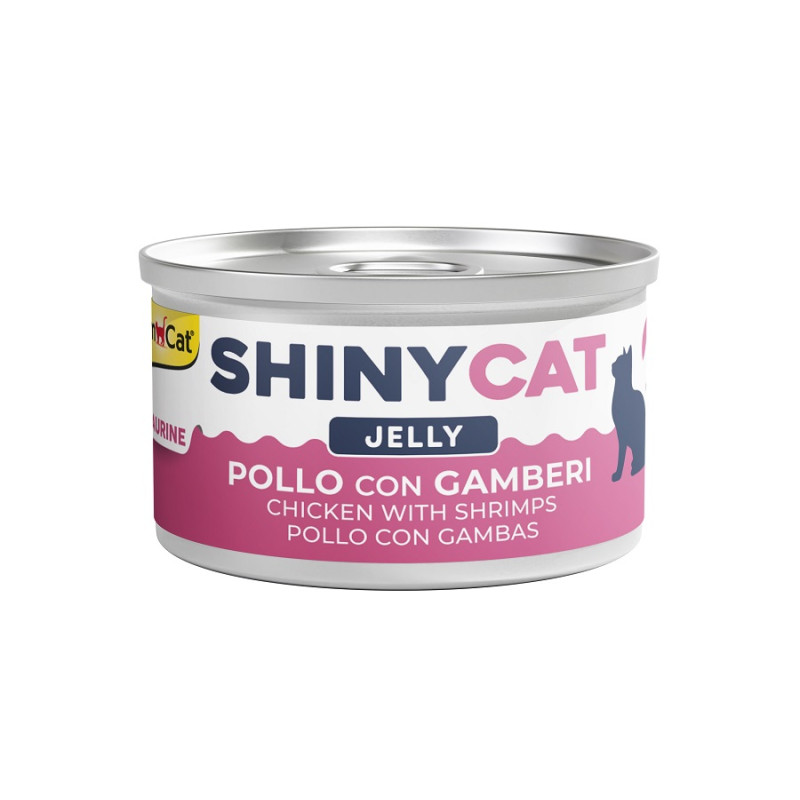 Konservēta barība kaķiem  - Gimborn SHINYCAT JELLY CHICKEN WITH SHRIMPS 70g