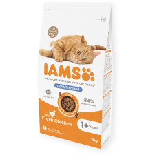 IAMS CAT ADULT WEIGHT CONTROL (LIGHT/STERYLISED) CHICKEN 2KG. Sausā barība pieaugušiem kaķ