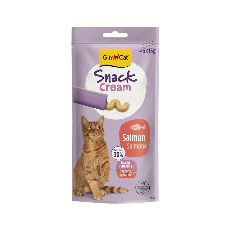 Gardumi kaķiem - GimCat SNACK CREAM SALMON 6 X 15 G