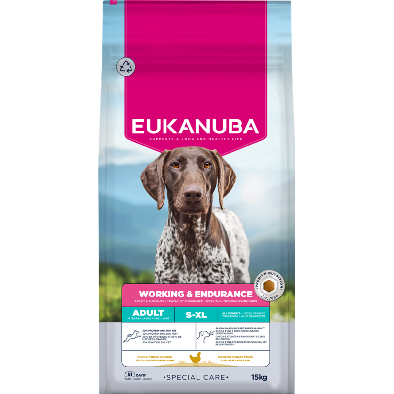 Sausa barība suņiem - Eukanuba Working Endurance, 15 kg