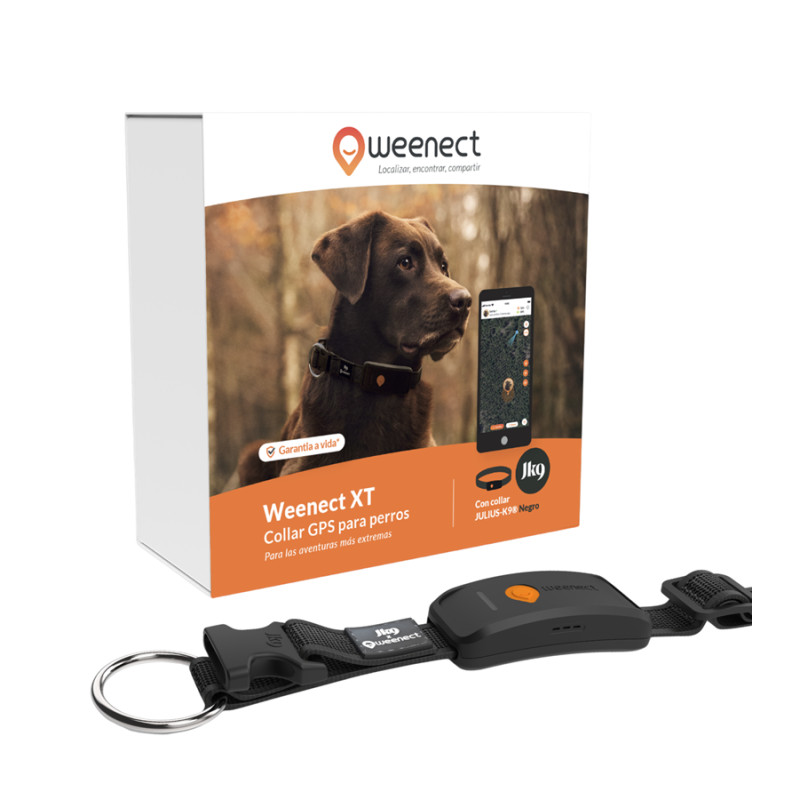 Мини GPS-трекер для больших собак - Weenect Dog XT Black collar (c ошейником)
