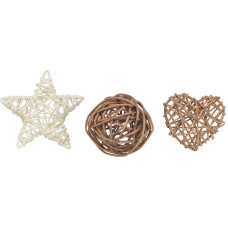 Rotaļlieta maziem dzīvniekiem -Trixie Xmas rattan set, 3 pcs., 5–6.5 cm