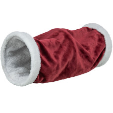 Rotaļlieta kaķiem - Trixie Xmas tunnel, plush/lambfur look, ø 20 × 50 cm