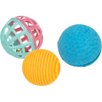 Rotaļlieta kaķiem - Trixie Set of Toy balls, ø 4 *3 gab