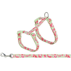 Krūšu siksna ar pavadu kaķiem - Trixie Cat harness with lead, flower power, 35–59 cm/13 mm