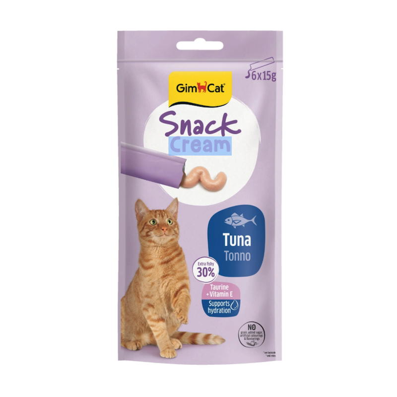 Gardumi kaķiem — Gim 05 GimCat SNACK CREAM TUNA 6 X 15 G
