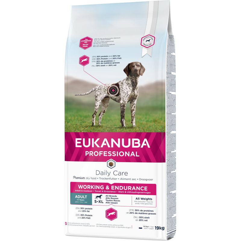 Sausa barība suņiem - Eukanuba Adult Working Endurance, 19kg