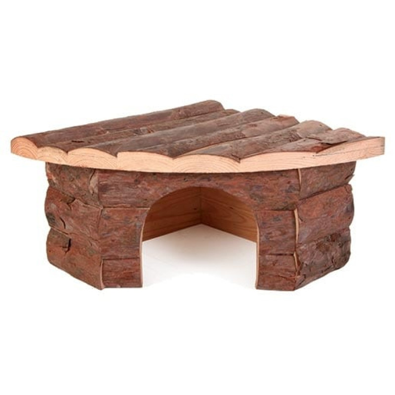 Aksesuārs grauzēju būrim : Trixie Jesper Corner House, stūra māja, koka, 30×13×21/21 cm
