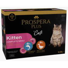 Konservi kaķēniem - Prospera Plus, Cat Pouch Kitten, Mix, 12 x 85 g