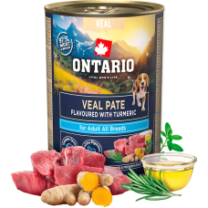 Konservi suņiem - Ontario Adult Veal Pate with Turmeric Flavor