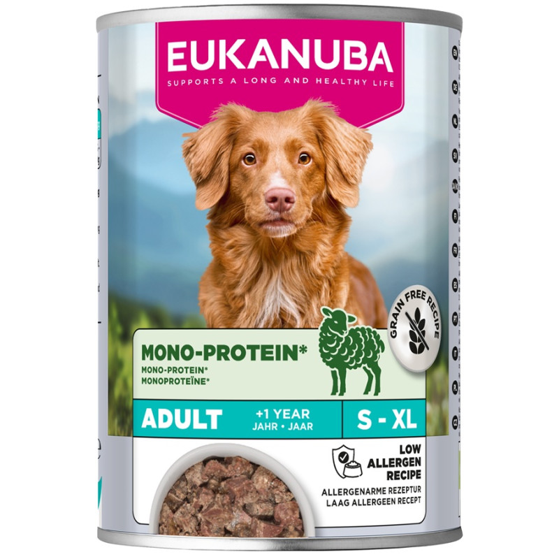 Kонсервы для собак - EUKANUBA Special Care wet food for adult dogs, Mono-Protein Lamb 400G