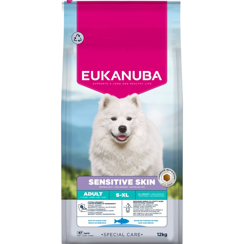 Sausa barība suņiem - Eukanuba Special Care,  Adult, Sensitive Skin, 1